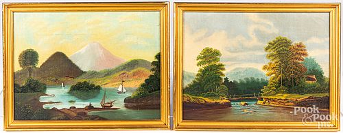 PAIR OF OIL ON CANVAS LANDSCAPES  31460a