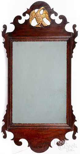 CHIPPENDALE WALNUT LOOKING GLASS  314617