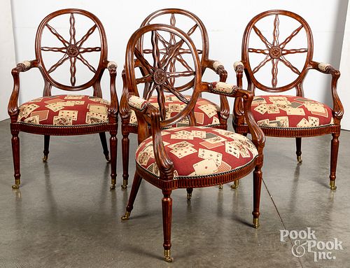 FOUR SHERATON STYLE ARMCHAIRS Four 314623