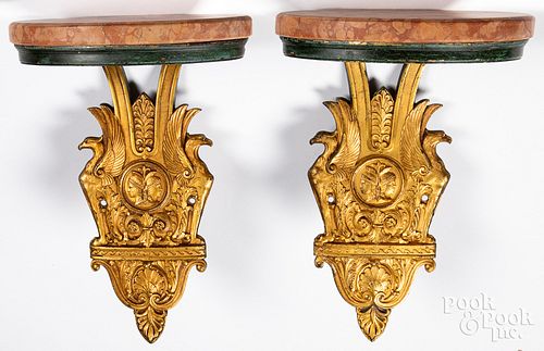 PAIR OF GILT BRONZE AND MARBLE 314672