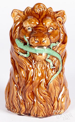 MAJOLICA FIGURAL LION PITCHER  314673