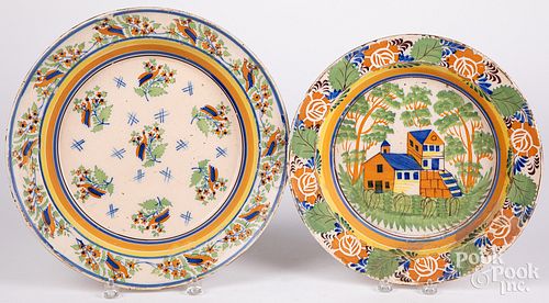 TWO FAIENCE CHARGERS, 18TH/19TH C.Two