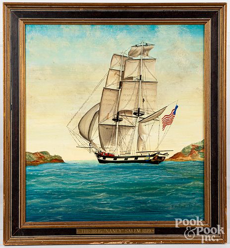 OIL ON BOARD SHIP PORTRAIT OF 3146b6