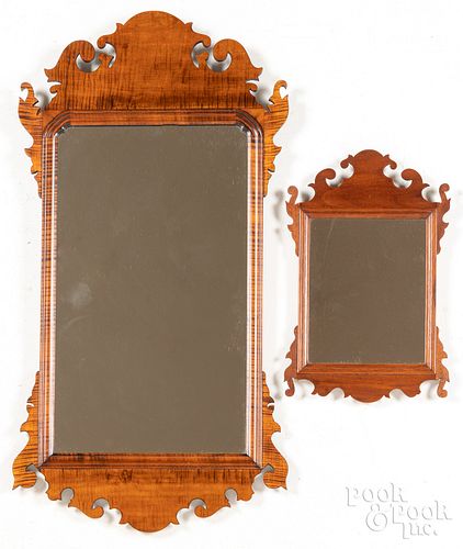 CHIPPENDALE STYLE TIGER MAPLE MIRROR 3146c1