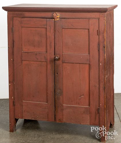 PAINTED PINE CUPBOARD, 19TH C.Painted