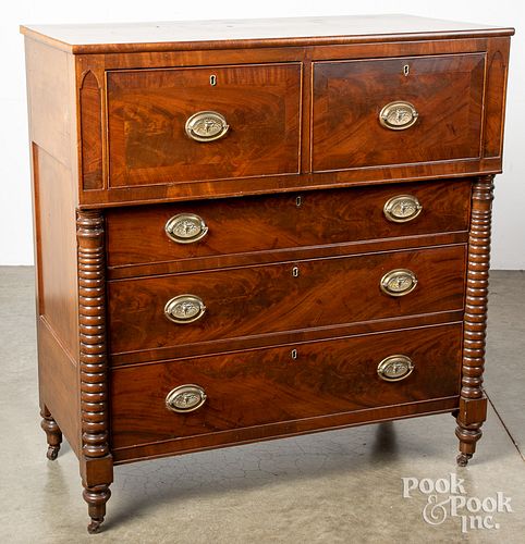 SHERATON MAHOGANY AND CHERRY DRESSER,