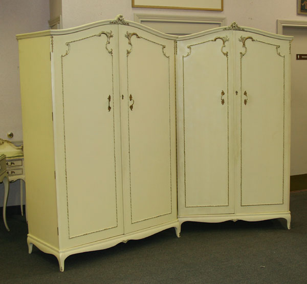 Pair French style armoires; original