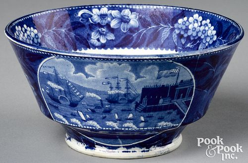 HISTORICAL BLUE STAFFORDSHIRE LANDING 31471d