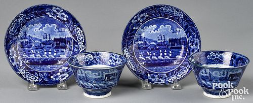 HISTORICAL BLUE STAFFORDSHIRE LANDING 314722