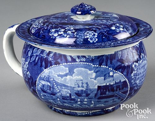 HISTORICAL BLUE STAFFORDSHIRE LANDING 31471f