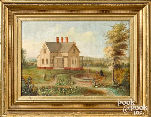 OIL ON CANVAS HOUSE PORTRAIT DATED 31473f