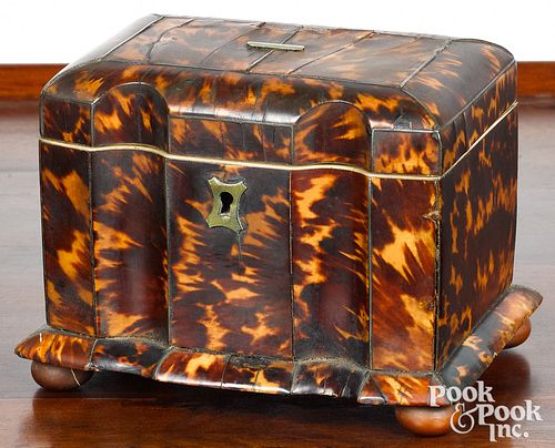 ENGLISH TORTOISESHELL TEA CADDY  31479c