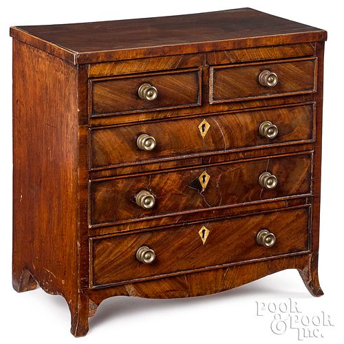 MINIATURE GEORGE III MAHOGANY CHEST