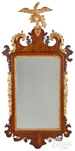 CHIPPENDALE MAHOGANY MIRROR LATE 3147f1