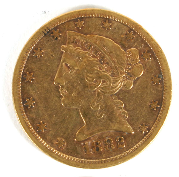 1882 S Liberty Head $5 Variety