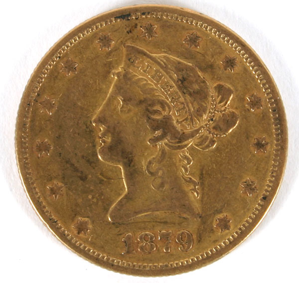 1879 Liberty Head Motto 10 Gold 4ed9e