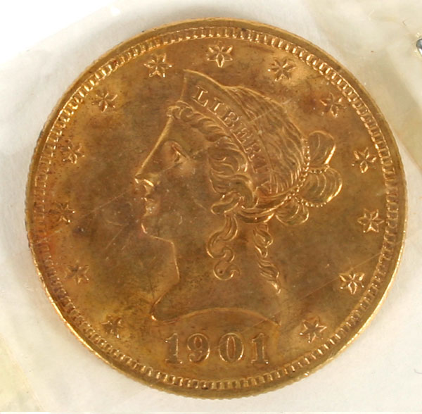 1901 Liberty Head Motto $10 Gold