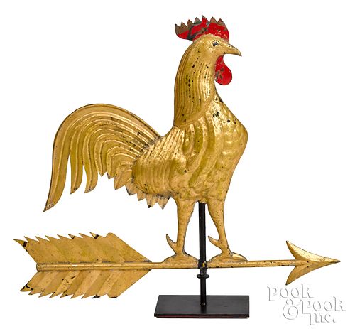 SWELL BODIED COPPER ROOSTER WEATHERVANE  31485d