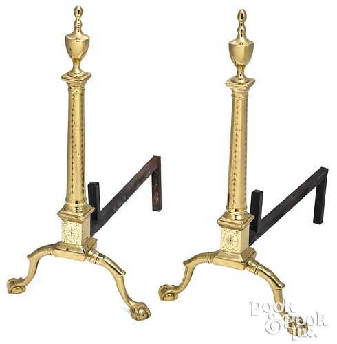 PAIR OF FEDERAL BRASS ANDIRONS  314856