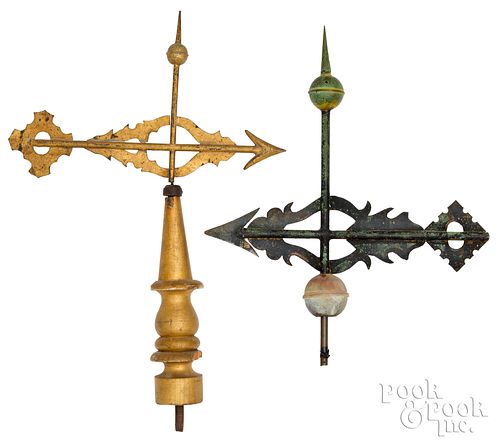 TWO SMALL BANNERETTE WEATHERVANES,