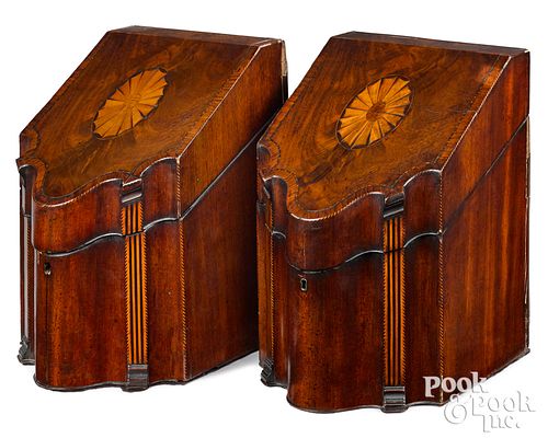 PAIR OF GEORGE III INLAID MAHOGANY 31489e