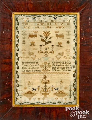 ENGLISH SILK ON LINEN NEEDLEWORK 3148cb