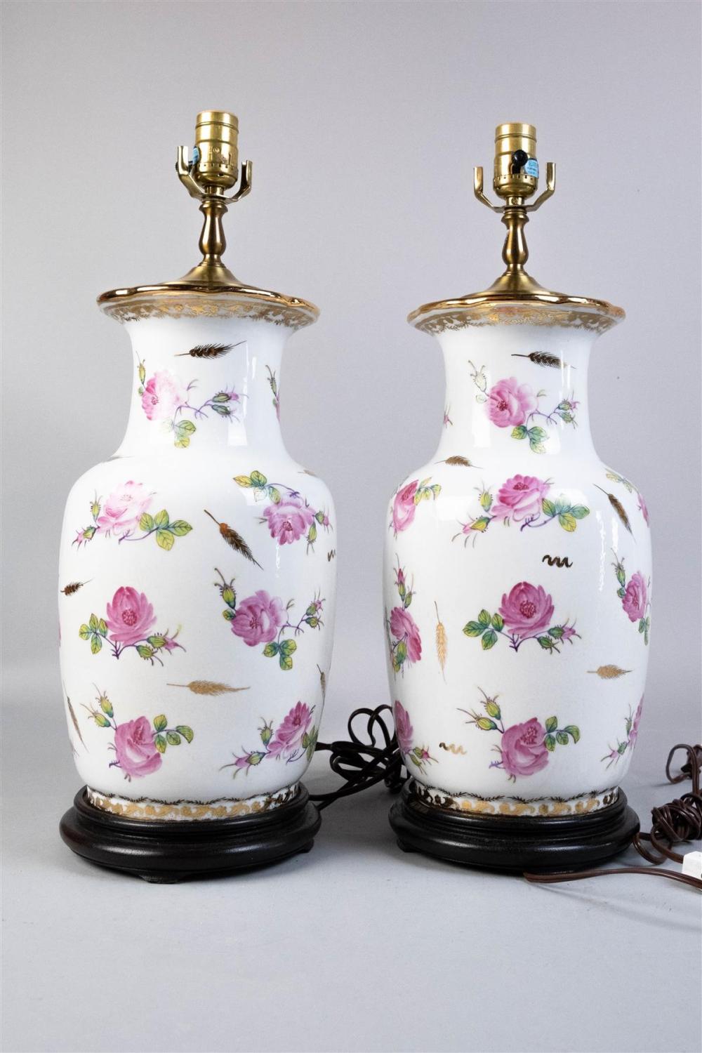 TWO POLYCHROME FLORAL PORCELAIN 312234