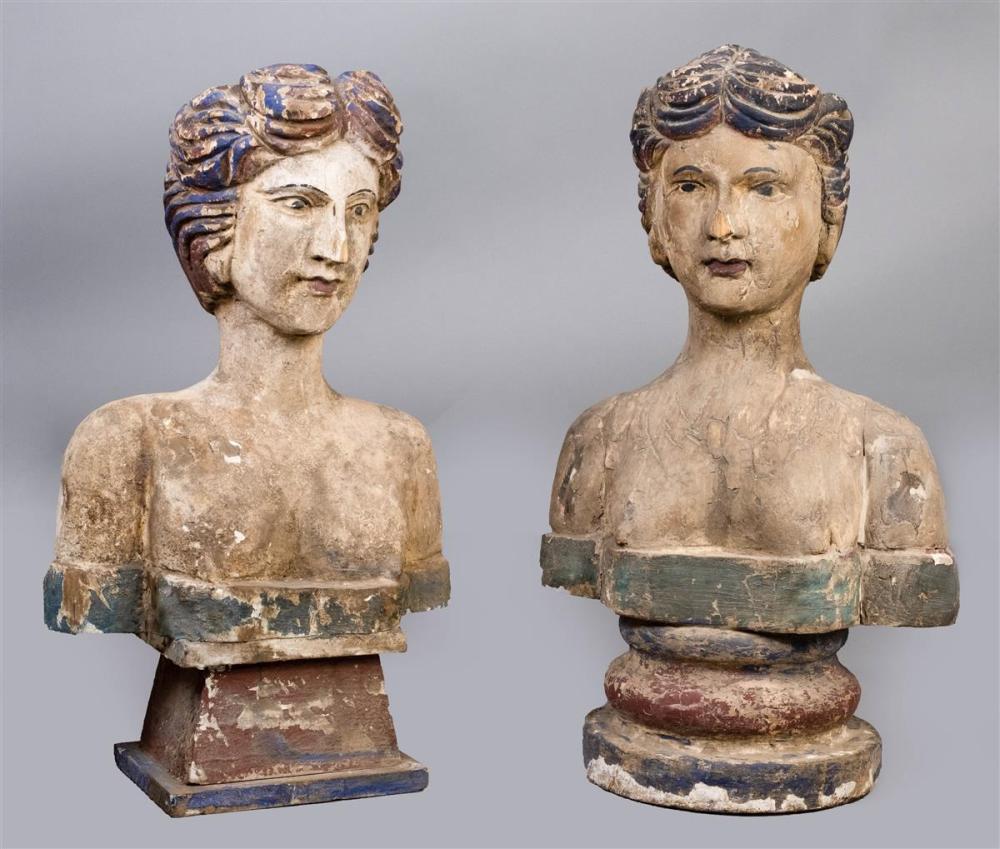 PAIR OF POLYCHROME PAINTED WOOD 31224b