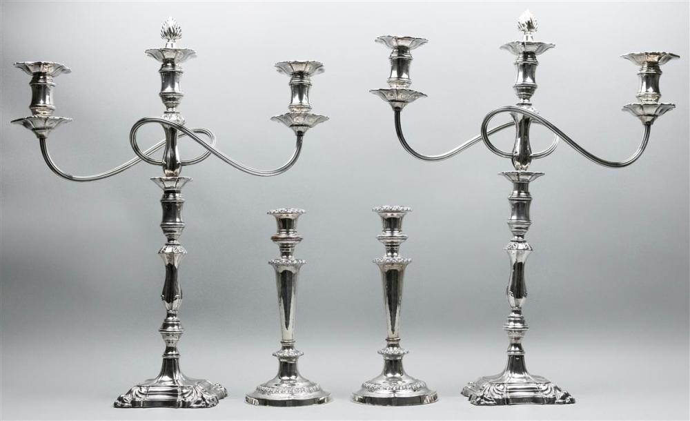 PAIR OF SILVERPLATED CANDELABRAPAIR