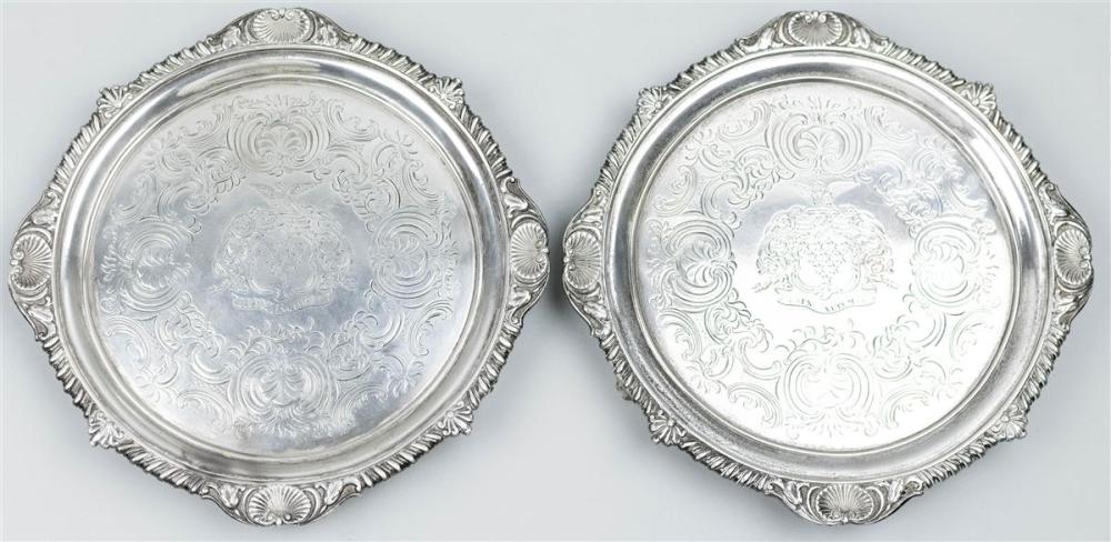 PAIR OF GEORGE IV SILVER CIRCULAR