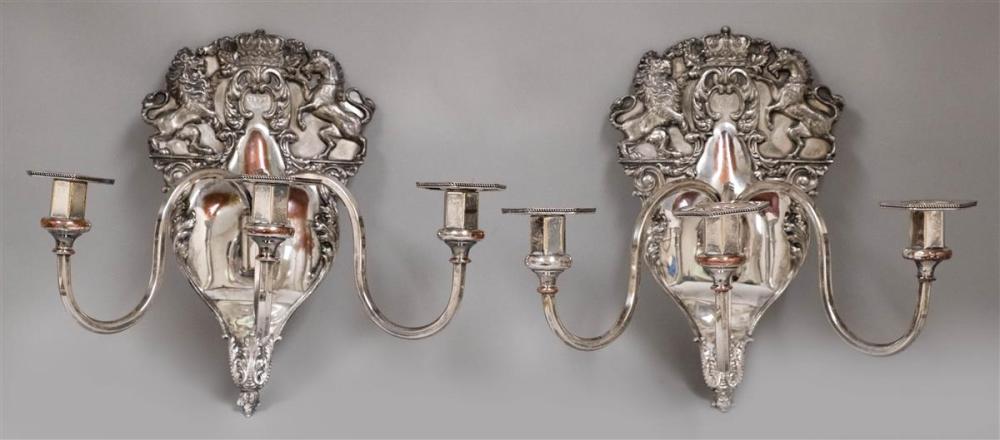 PAIR OF SHEFFIELD PLATED SCONCES 312292