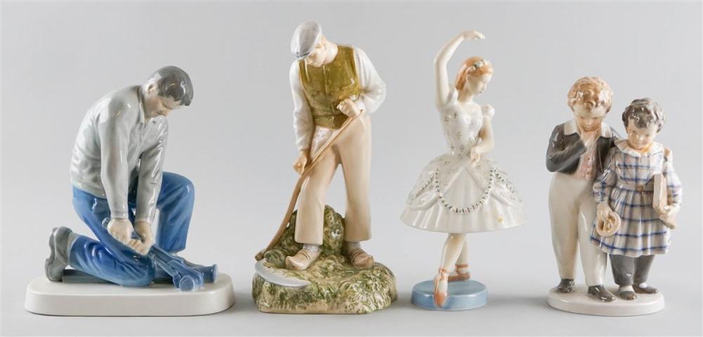 THREE ROYAL COPENHAGEN PORCELAIN FIGURES