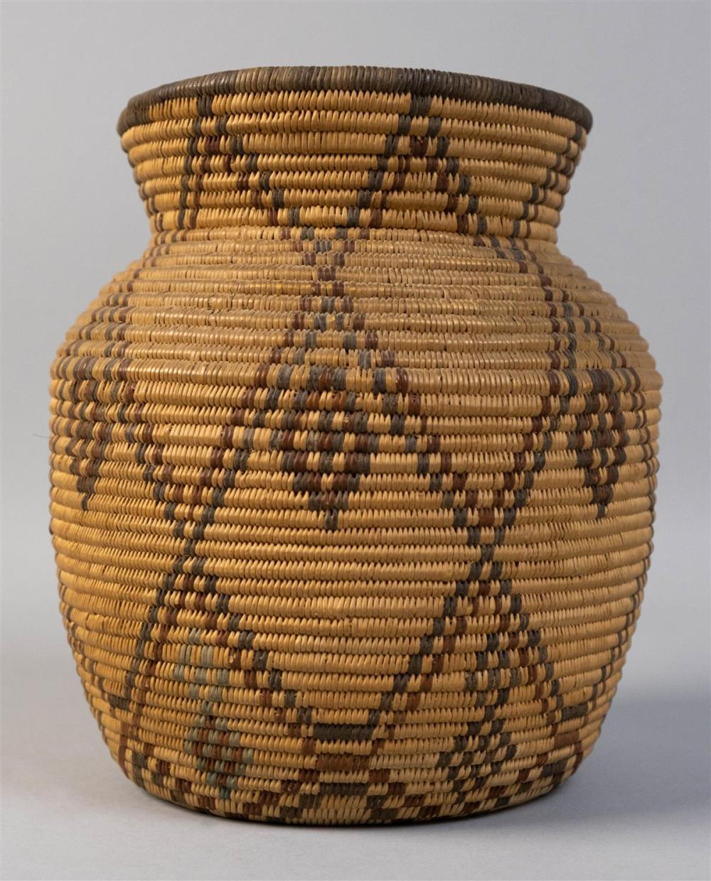 NATIVE AMERICAN POLYCHROME COILED BASKETRY