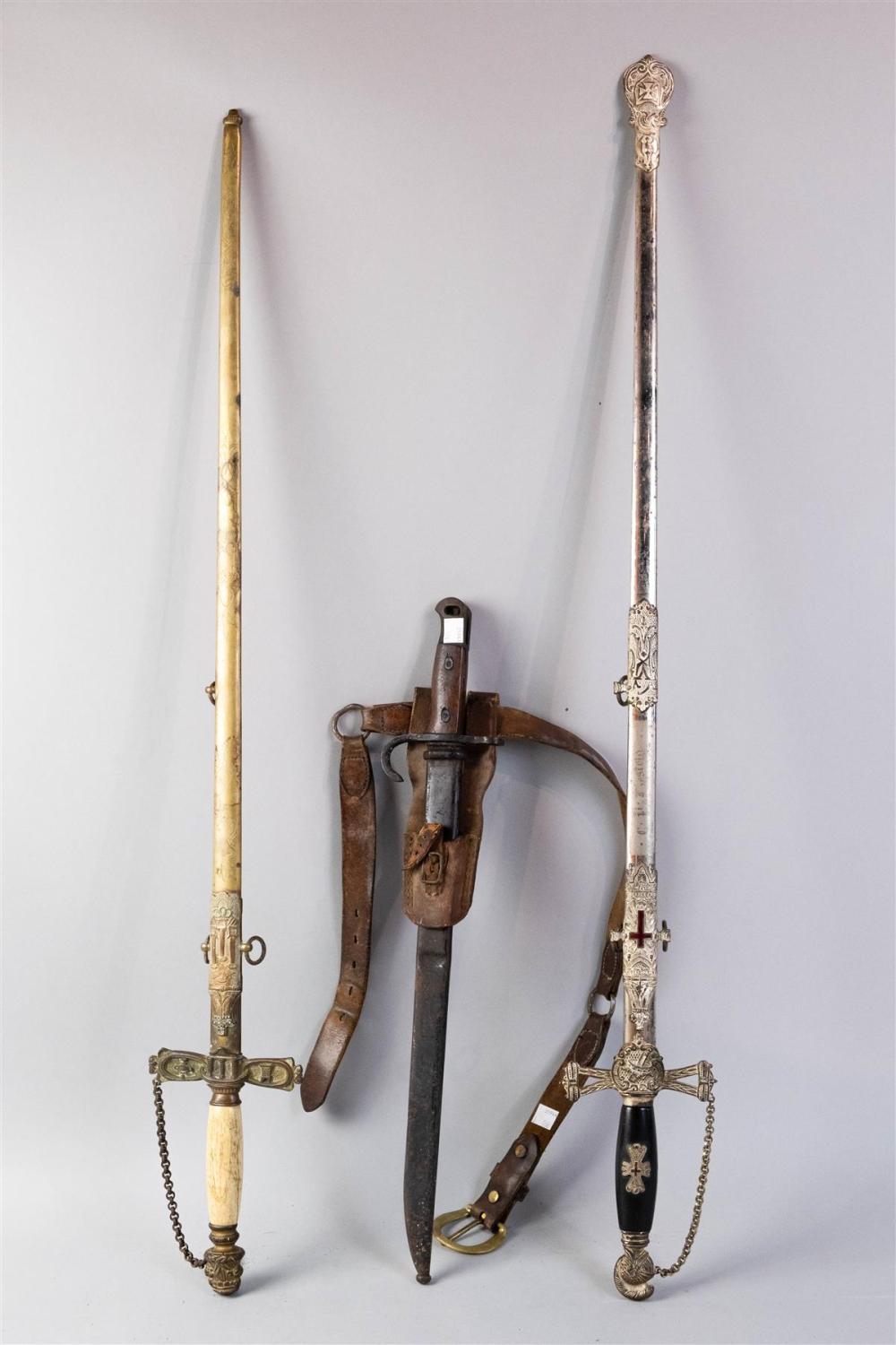 TWO MASONIC CEREMONIAL SWORDS TOGETHER