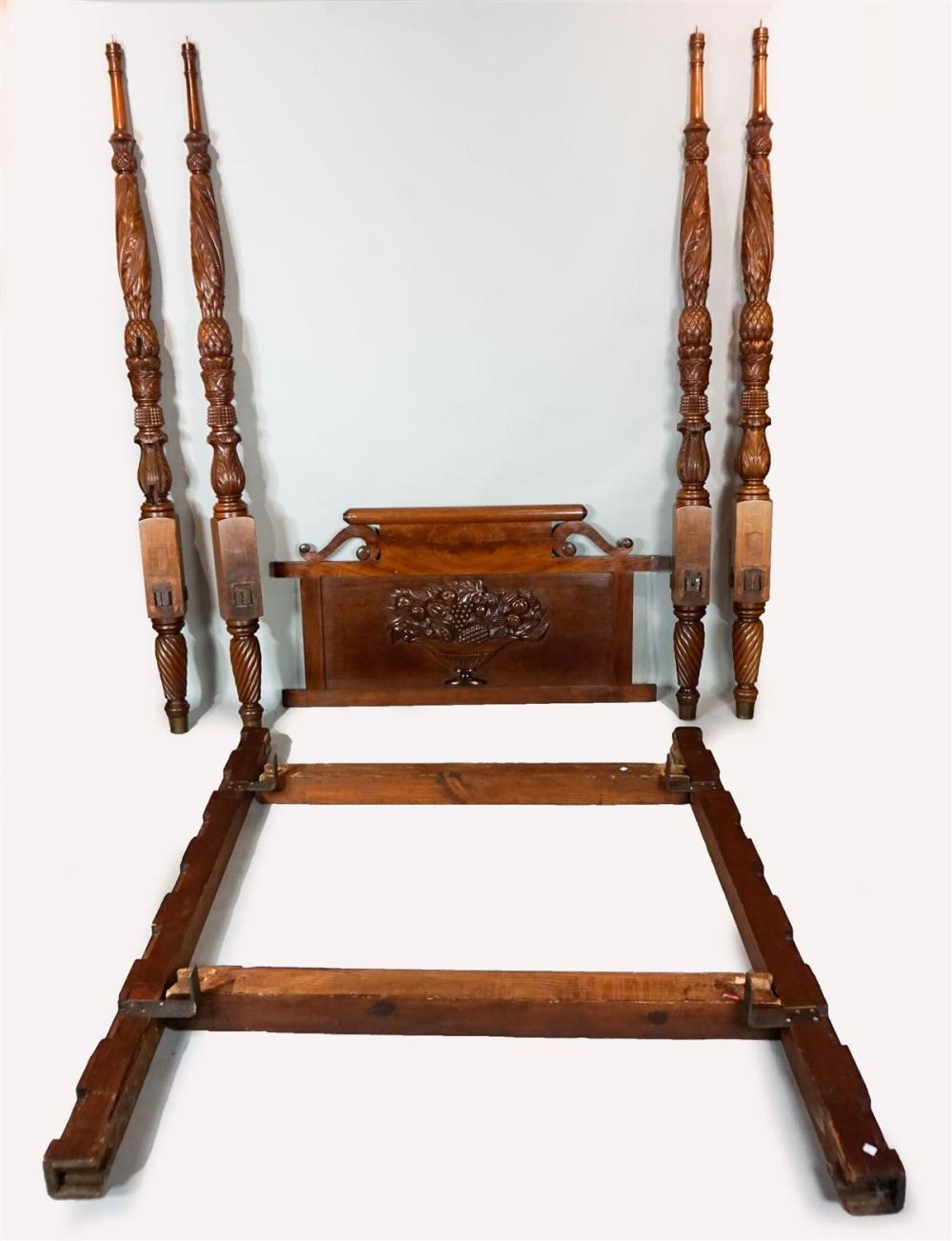 SOUTHERN MAHOGANY FOUR POSTER BED, 19TH