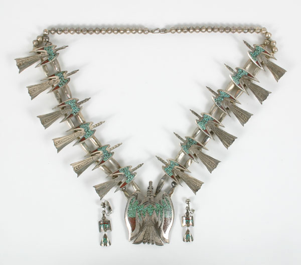 Native American silver eagle necklace