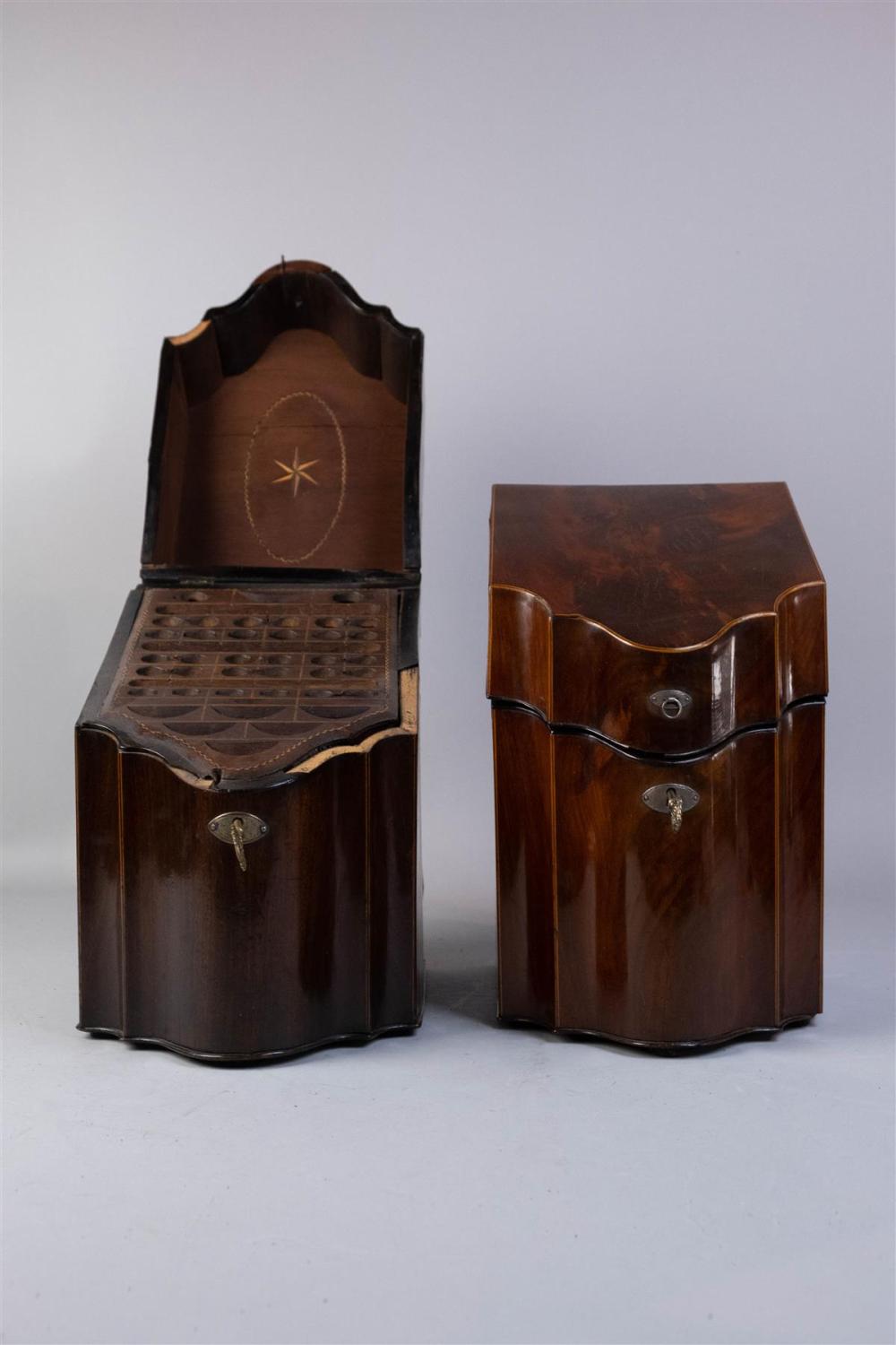TWO GEORGE III INLAID KNIFE BOXES  312352