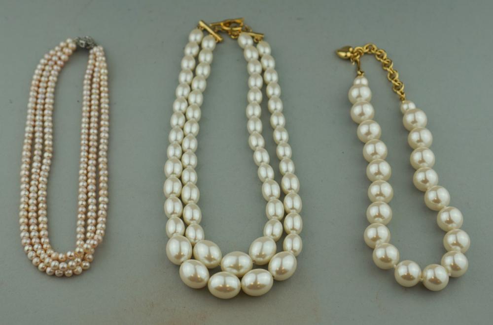 COLLECTION OF FAUX PEARL NECKLACESCOLLECTION