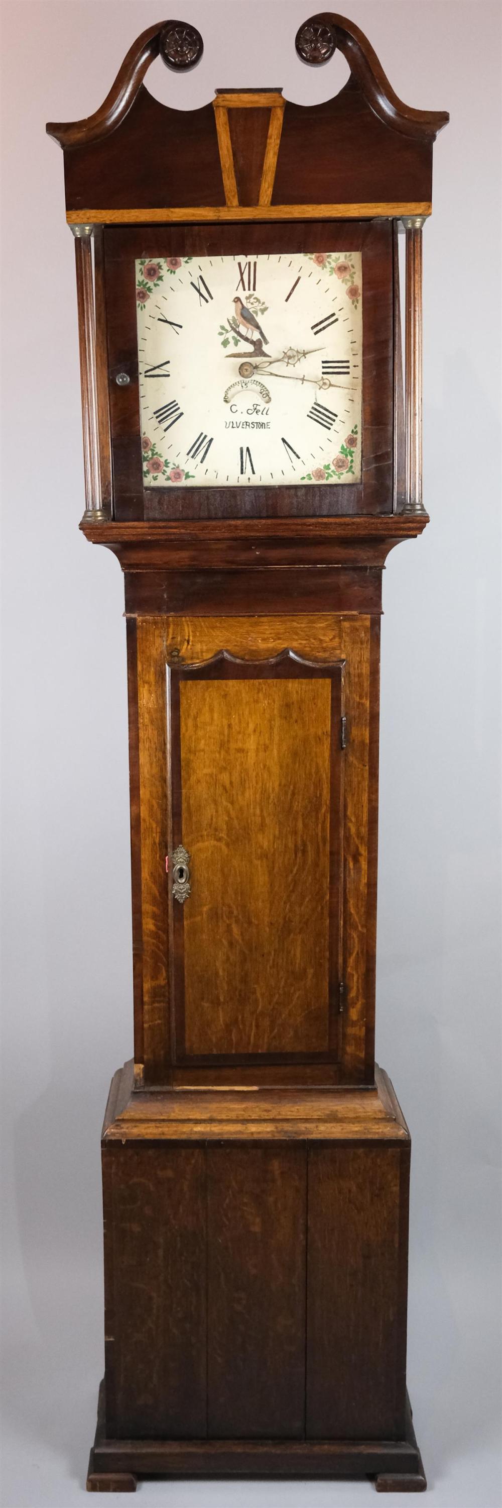 GEORGE III OAK AND MAHOGANY TALL 3123d3