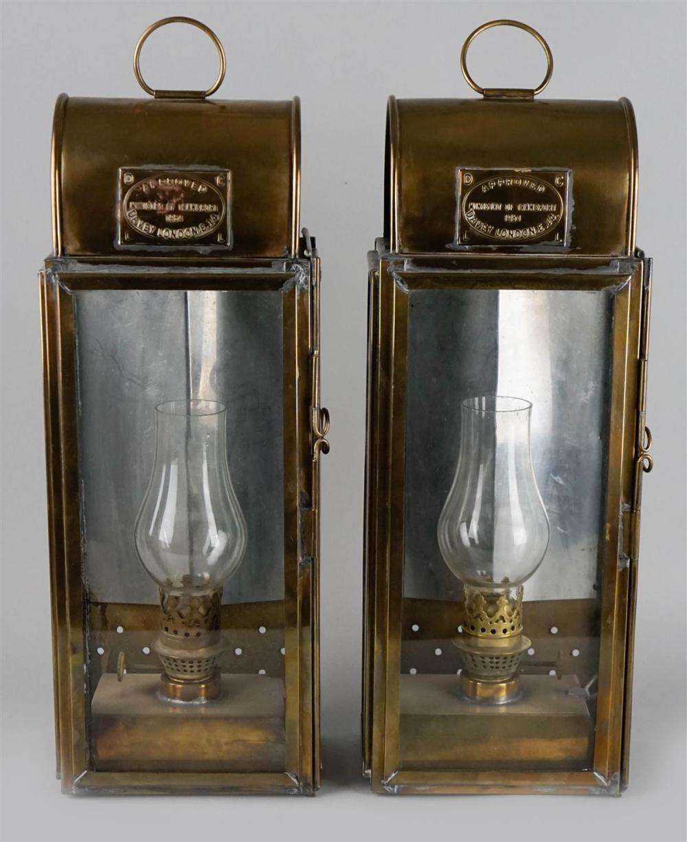 PAIR OF BRASS PATENTED DAVEY MARITIME