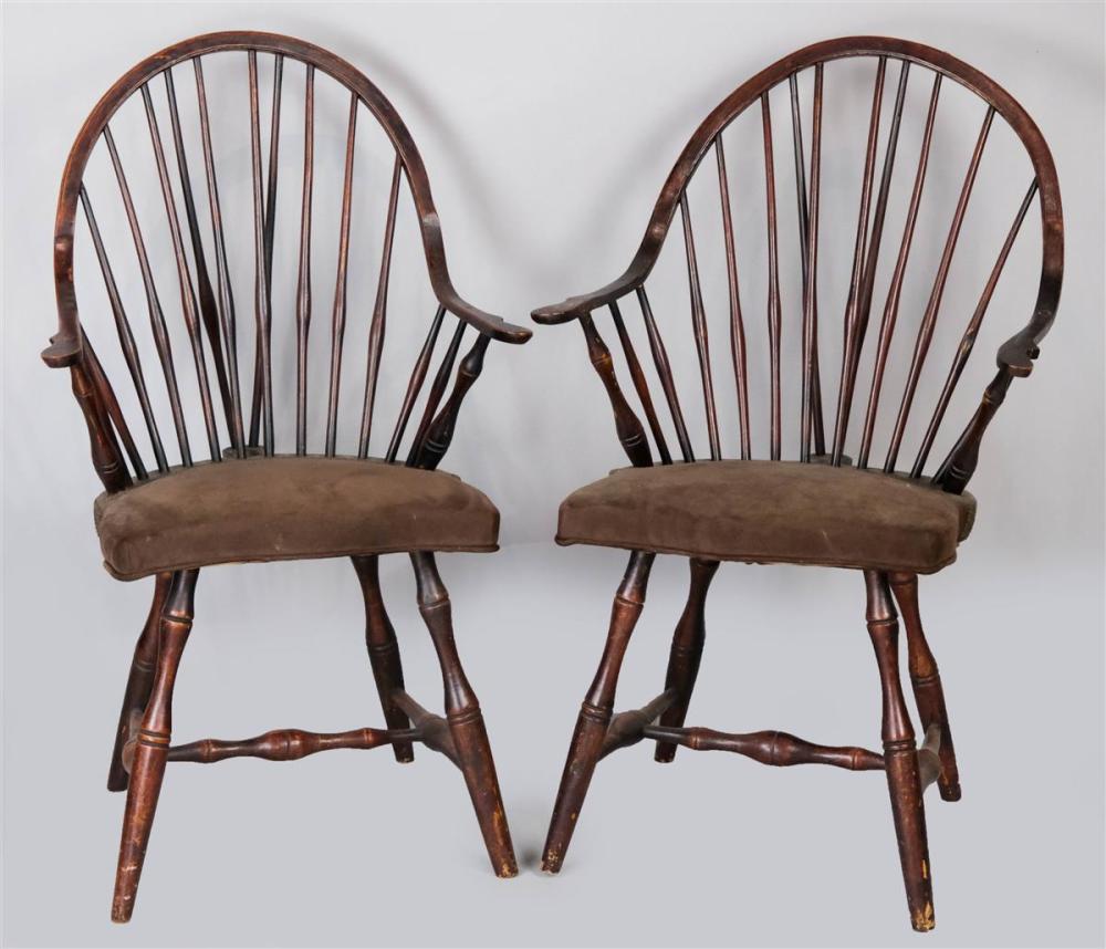 PAIR OF BRACEBACK WINDSOR ARMCHAIRSPAIR