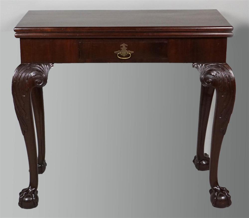 CHIPPENDALE STYLE MAHOGANY CARD TABLECHIPPENDALE