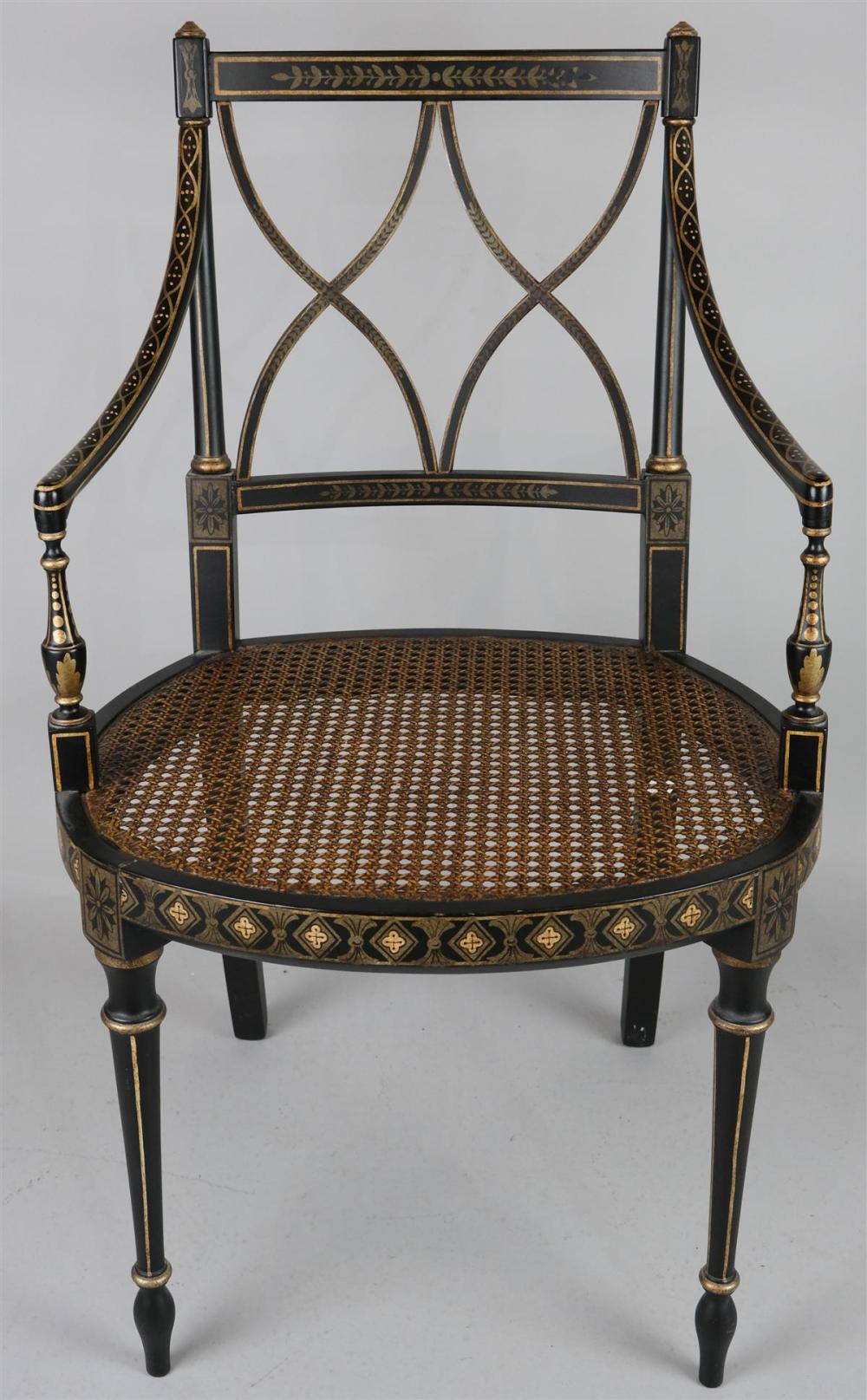 REGENCY STYLE EBONIZED AND PARCEL GILT 312461