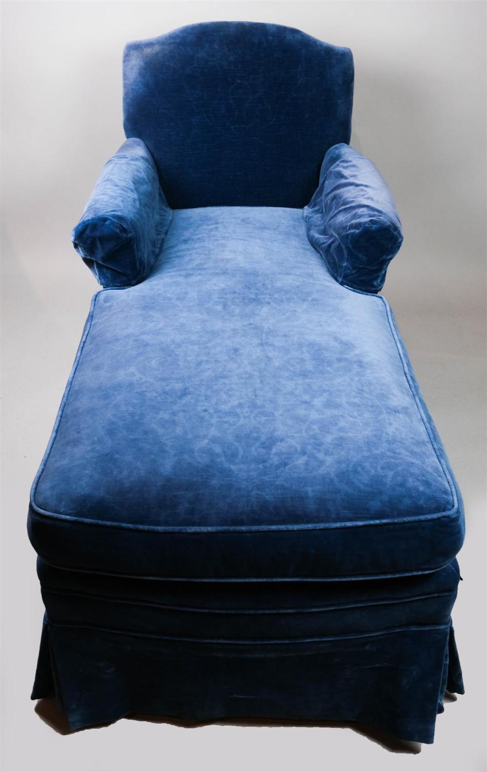 BLUE VELVET UPHOLSTERED CHAISEBLUE 31248b