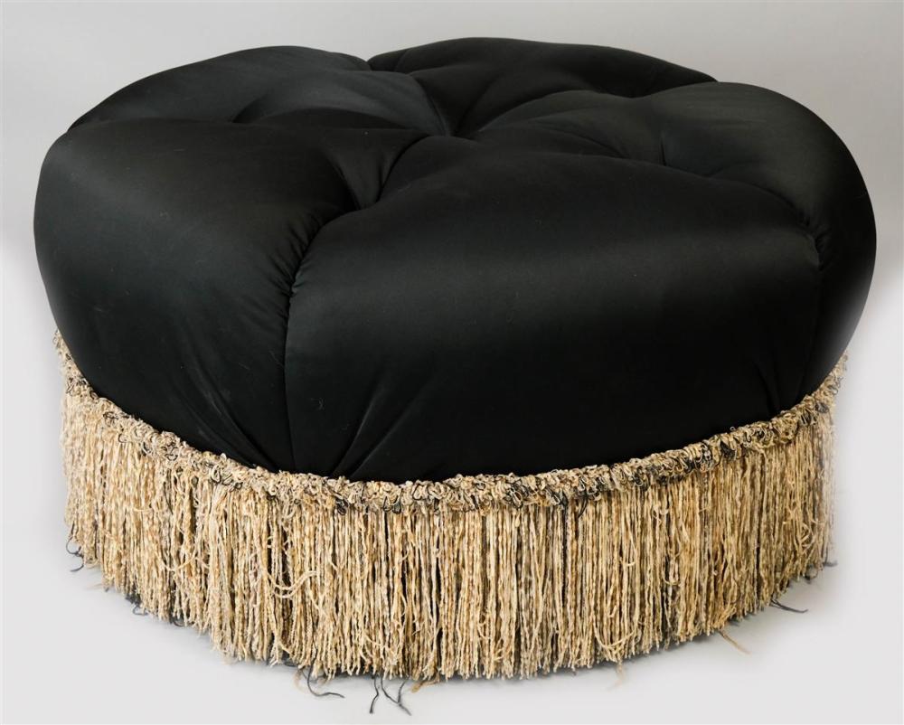 TWO CONTEMPORARY BLACK BUTTON UPHOLSTERED 31248c