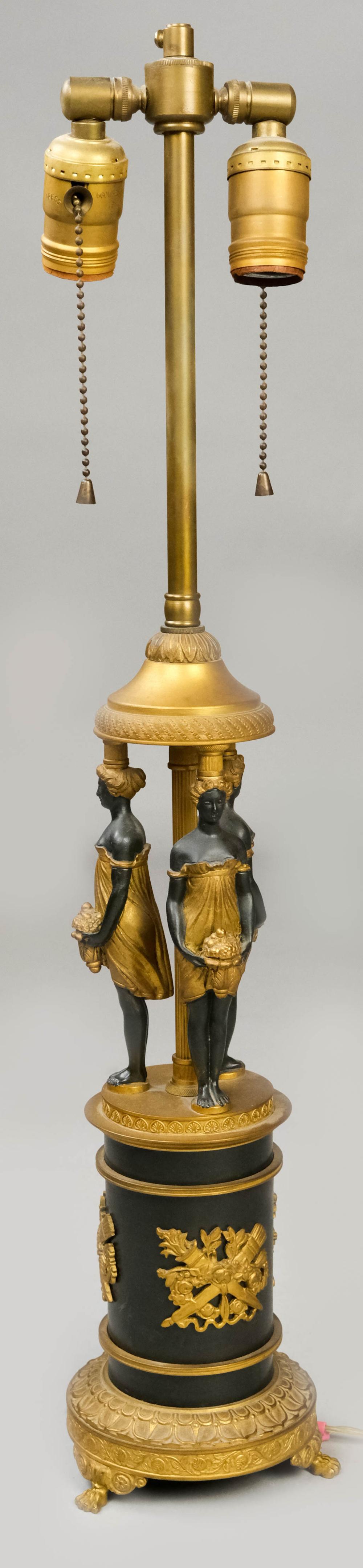 NEOCLASSICAL BRONZE AND GILT FIGURAL
