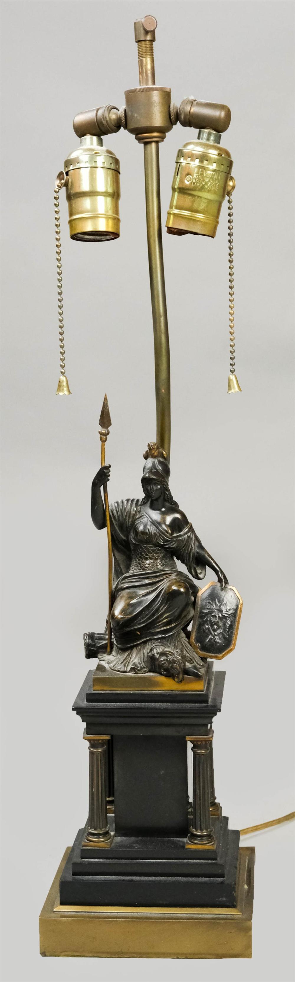 NEOCLASSICAL BRONZE FIGURAL TABLE