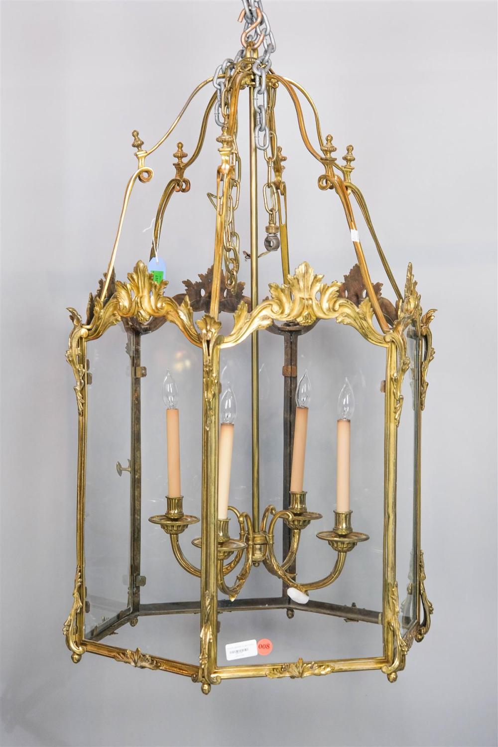 MONUMENTAL CAST BRASS FOUR-LIGHT CAGE