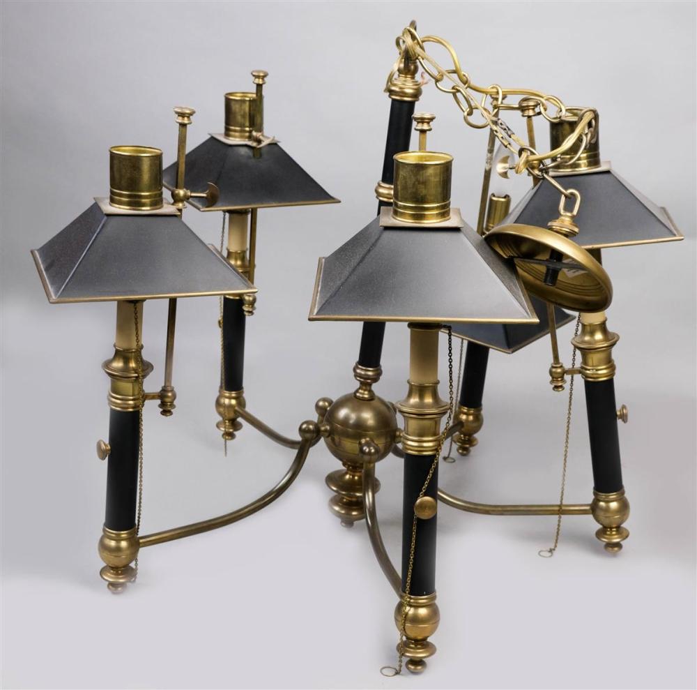 CHAPMAN BRASS FIVE-LIGHT CHANDELIERCHAPMAN