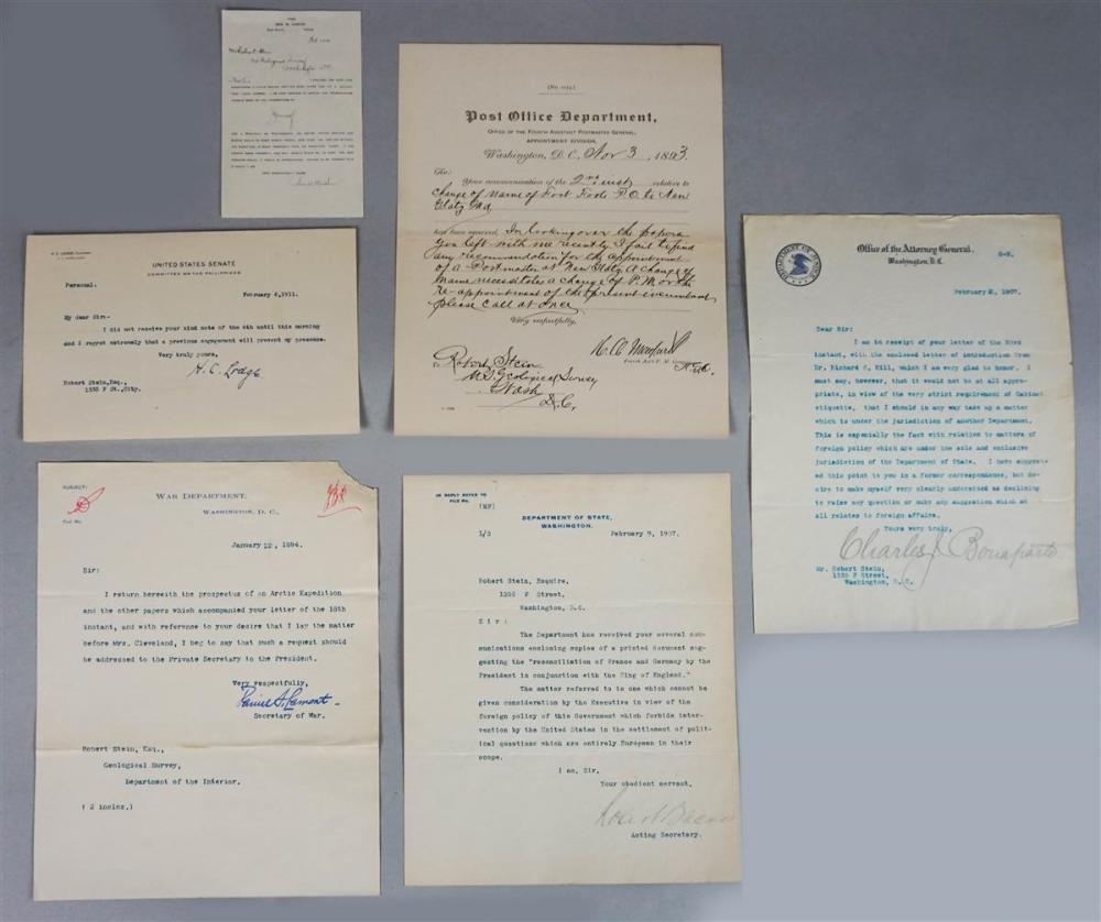 FIVE ITEMS OF U.S. GOVERNMENT CORRESPONDENCE